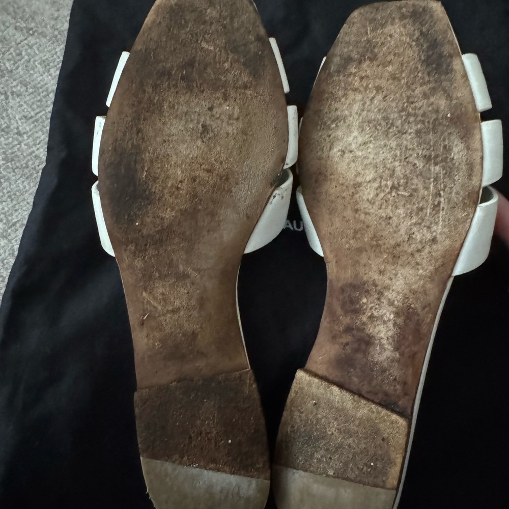 COPY - Saint Laurent White Sandals with Woven Design - Picture 3 of 7